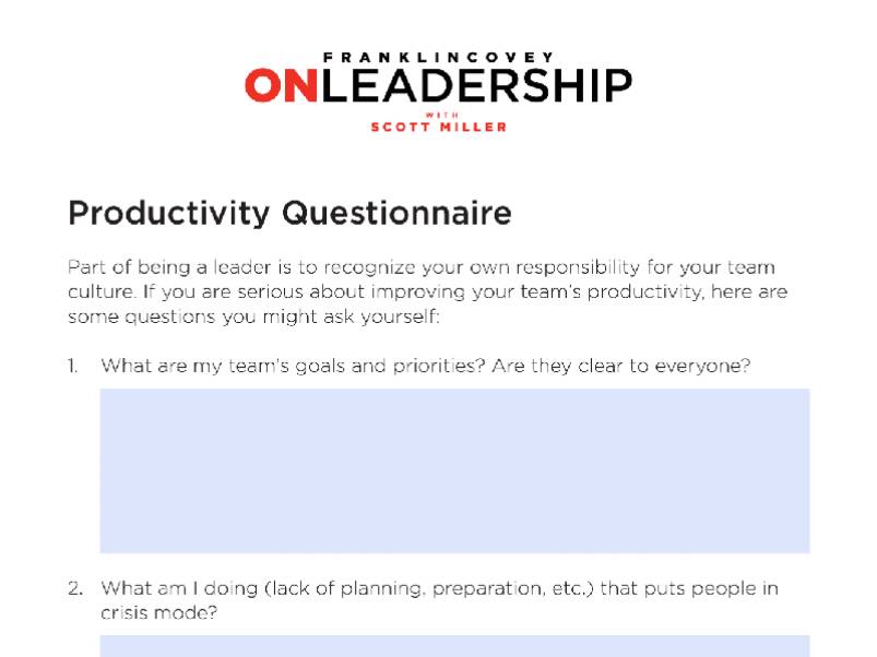 FranklinCovey-PH Productivity Questionnaire